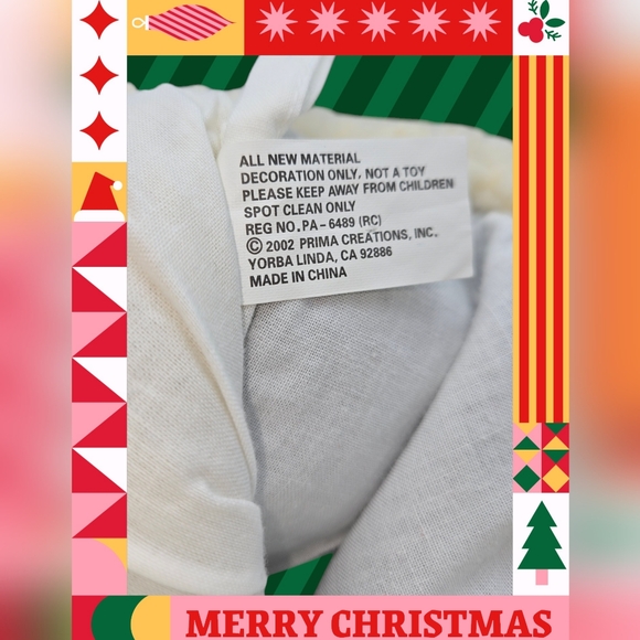Vintage Holiday Christmas Stocking Santa Teddy Snowflake Bells Christmas Tree - Picture 4 of 6